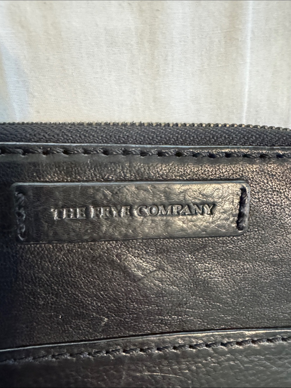 Frye Black Leather Zip Wristlet with Detachable Strap - Picture 3 of 6